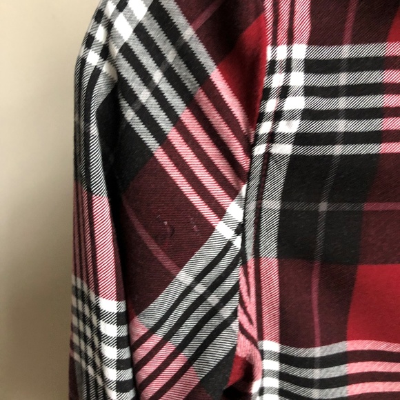 Plaid long sleeve button down top graphic back XS - Picture 3 of 5